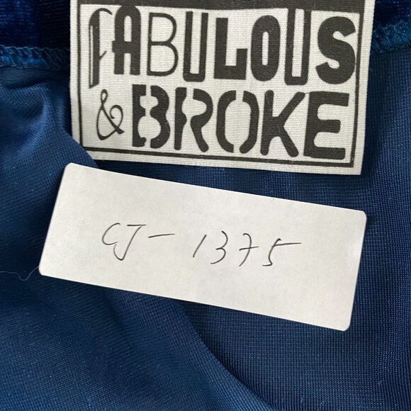 Young Fabulous & Broke Velvet Cardigan Jacket Medium Blue Quilted NWT CJ-1375 - Picture 2 of 10